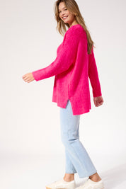 Lyon Relaxed Jumper - Hot Pink