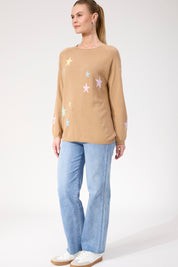 Vermont Star Crew Jumper - Tan