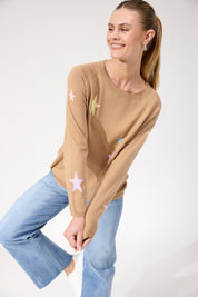 Vermont Star Crew Jumper - Tan