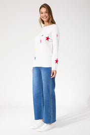 Vermont Star Crew Jumper - White