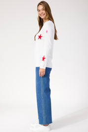 Vermont Star Crew Jumper - White