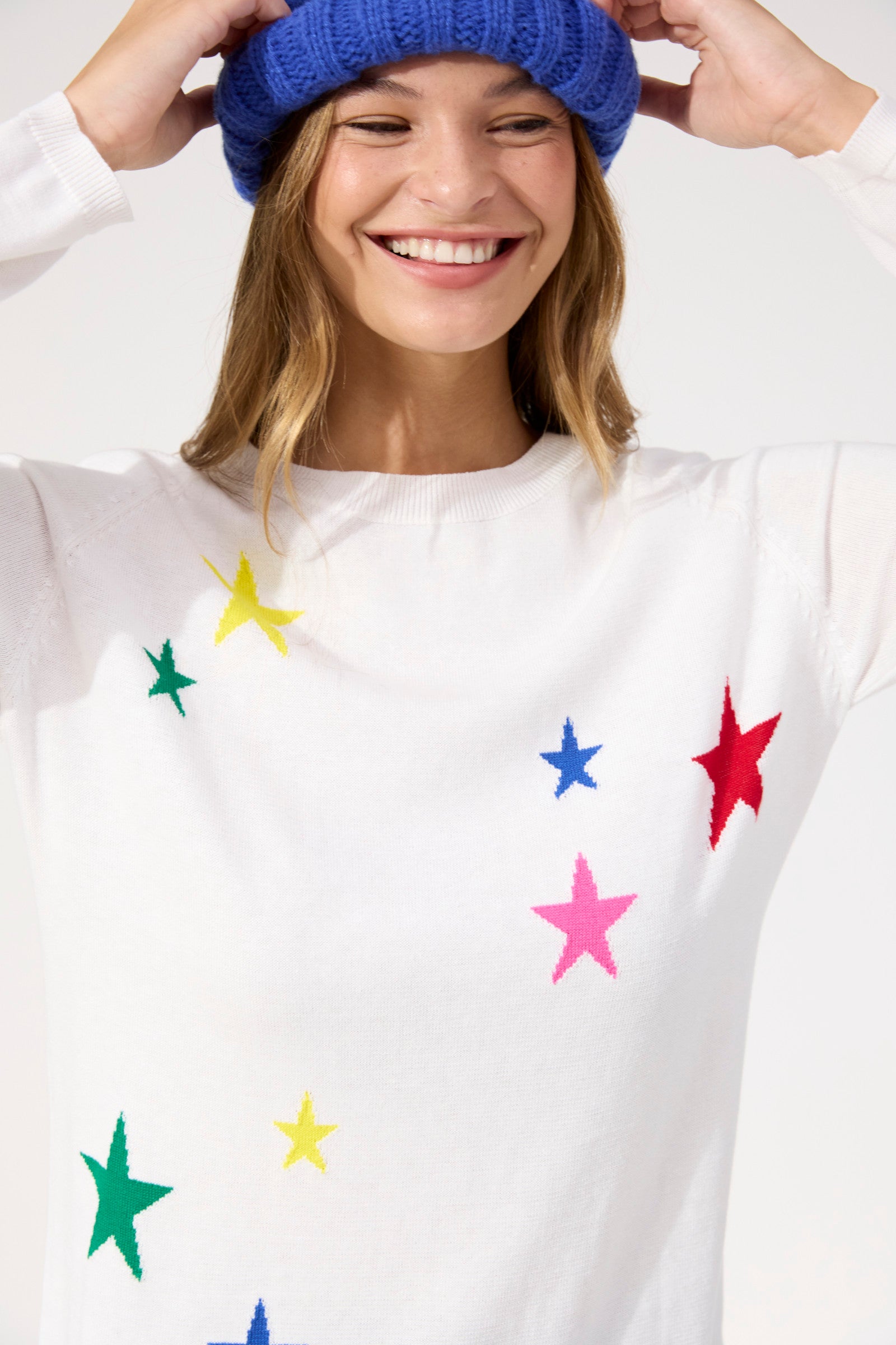 Vermont Star Crew Jumper - White