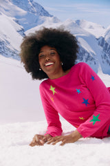 Vermont Star Crew Jumper - Hot Pink