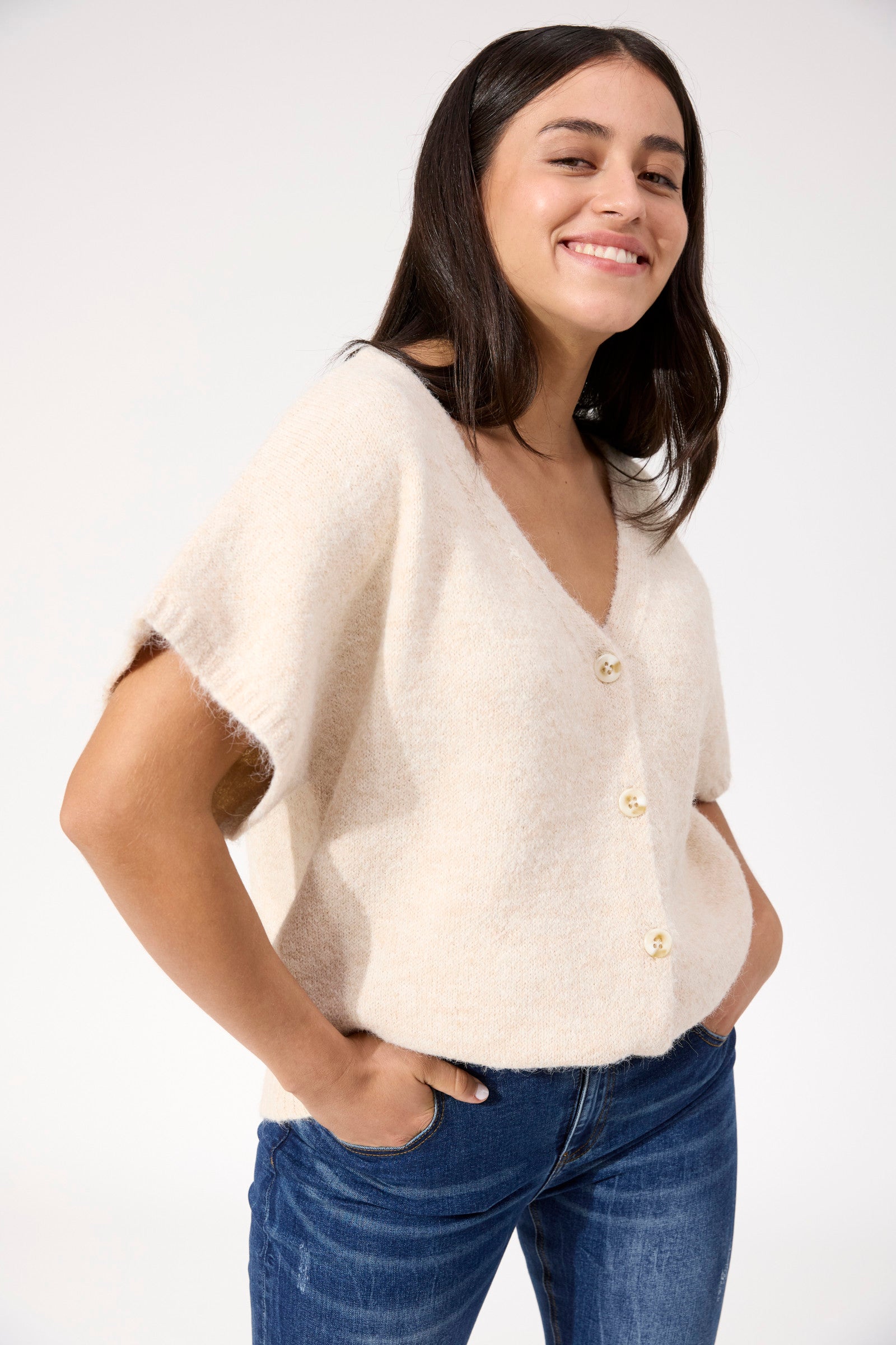 Valenza Knit Vest - Natural