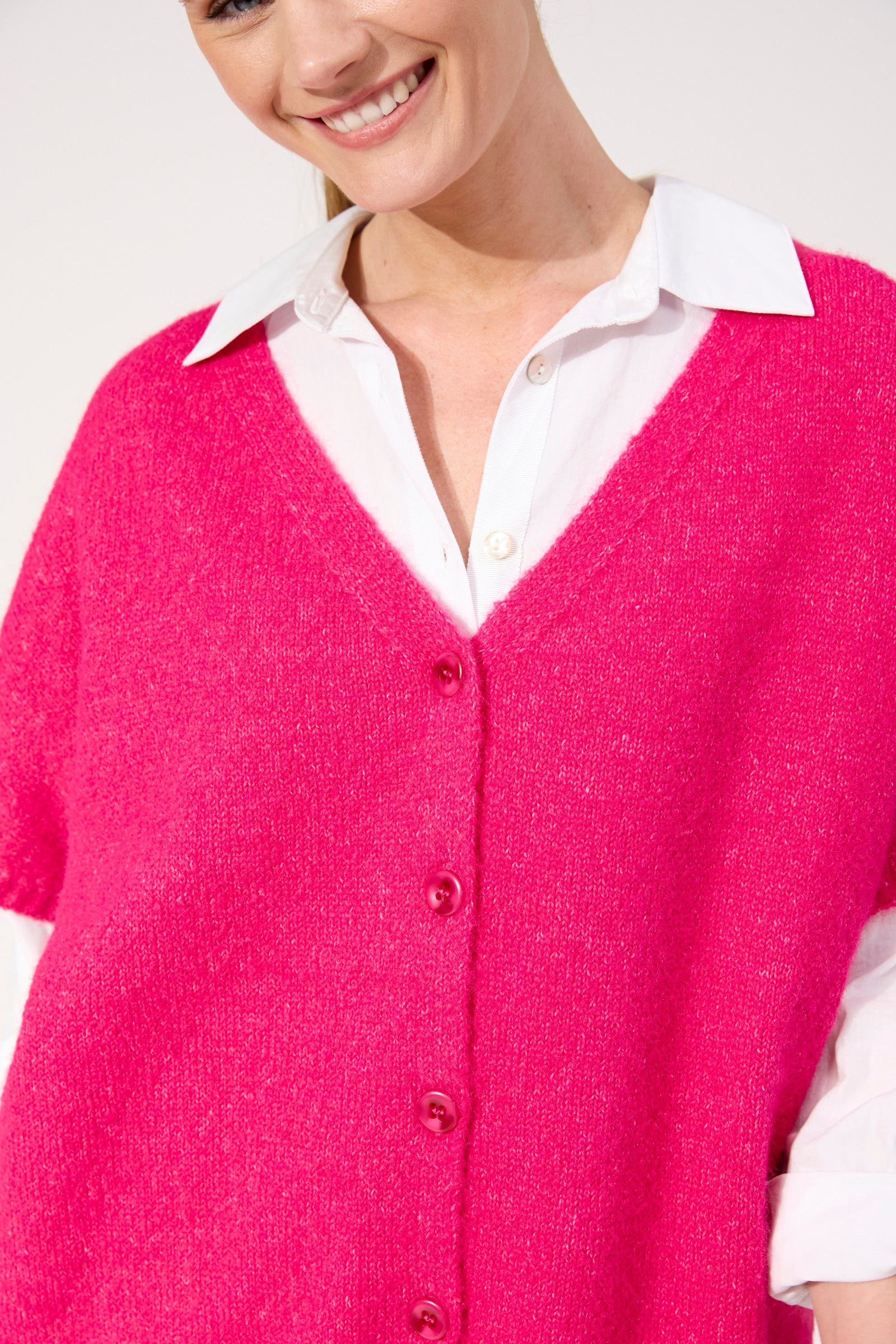 Valenza Knit Vest - Hot Pink