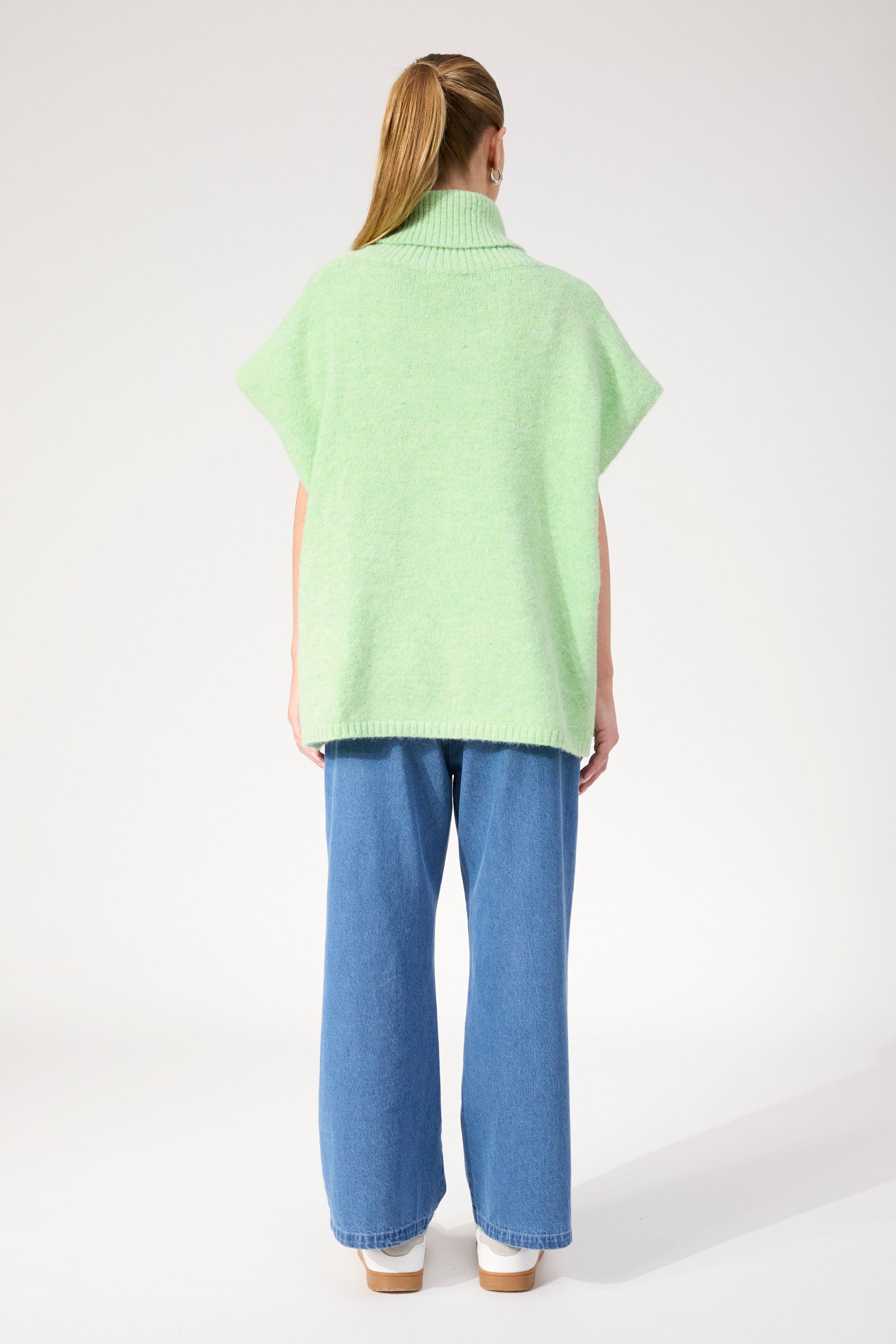 Valenza Knit Poncho - Mint