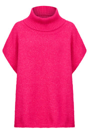 Valenza Knit Poncho - Hot Pink