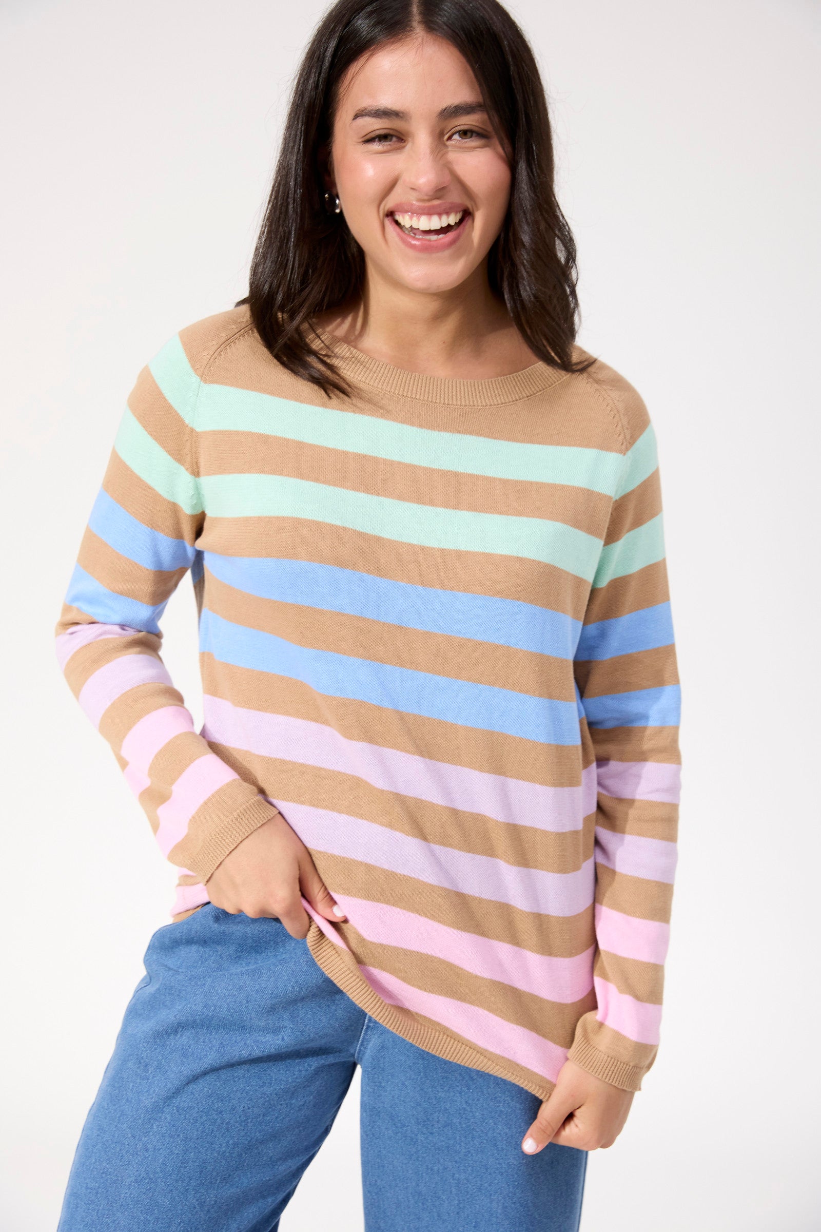 Vermont Stripe Jumper - Tan