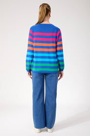 Vermont Stripe Jumper - Cobalt