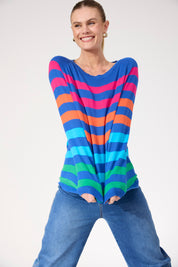Vermont Stripe Jumper - Cobalt