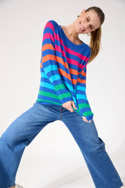 Vermont Stripe Jumper - Cobalt
