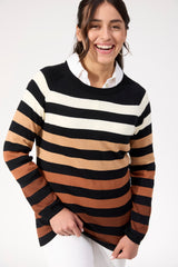 Vermont Stripe Jumper - Black