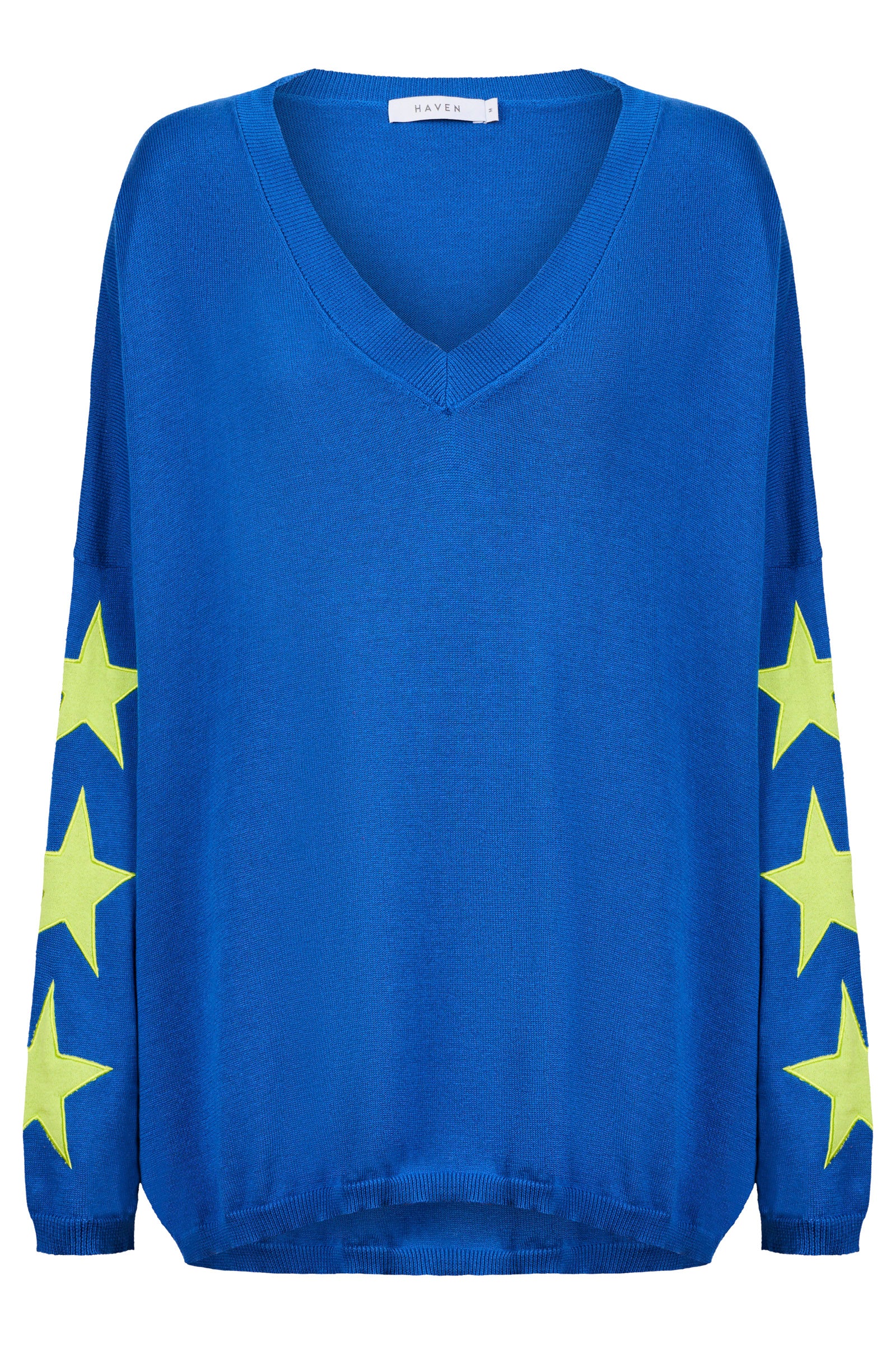 Vermont Star V Neck Jumper - Cobalt