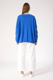 Vermont Star V Neck Jumper - Cobalt