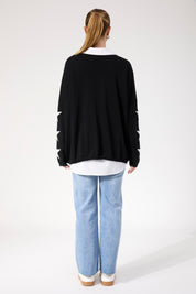 Vermont Star V Neck Jumper - Black