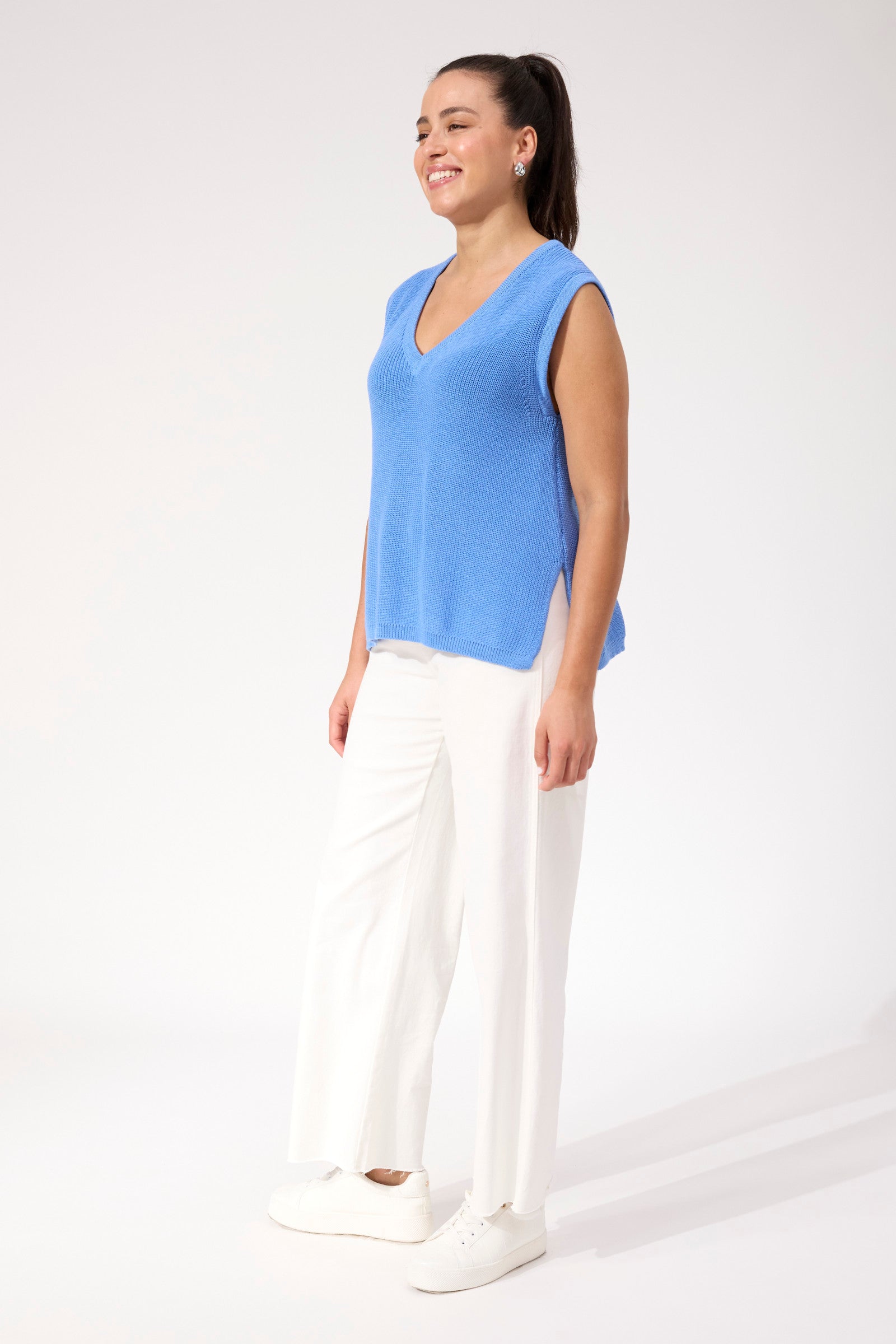 Alaska Knit Vest - Blue