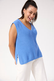 Alaska Knit Vest - Blue