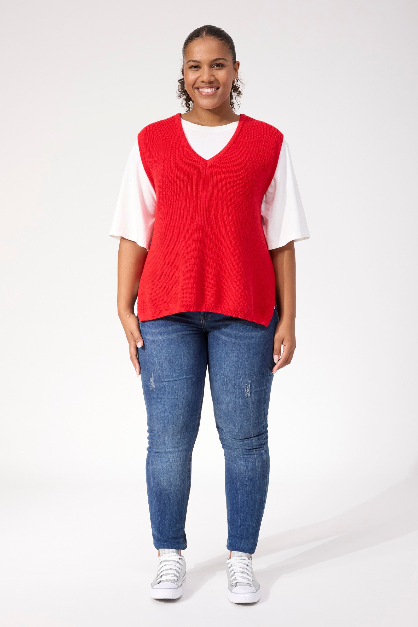 Alaska Knit Vest - Red
