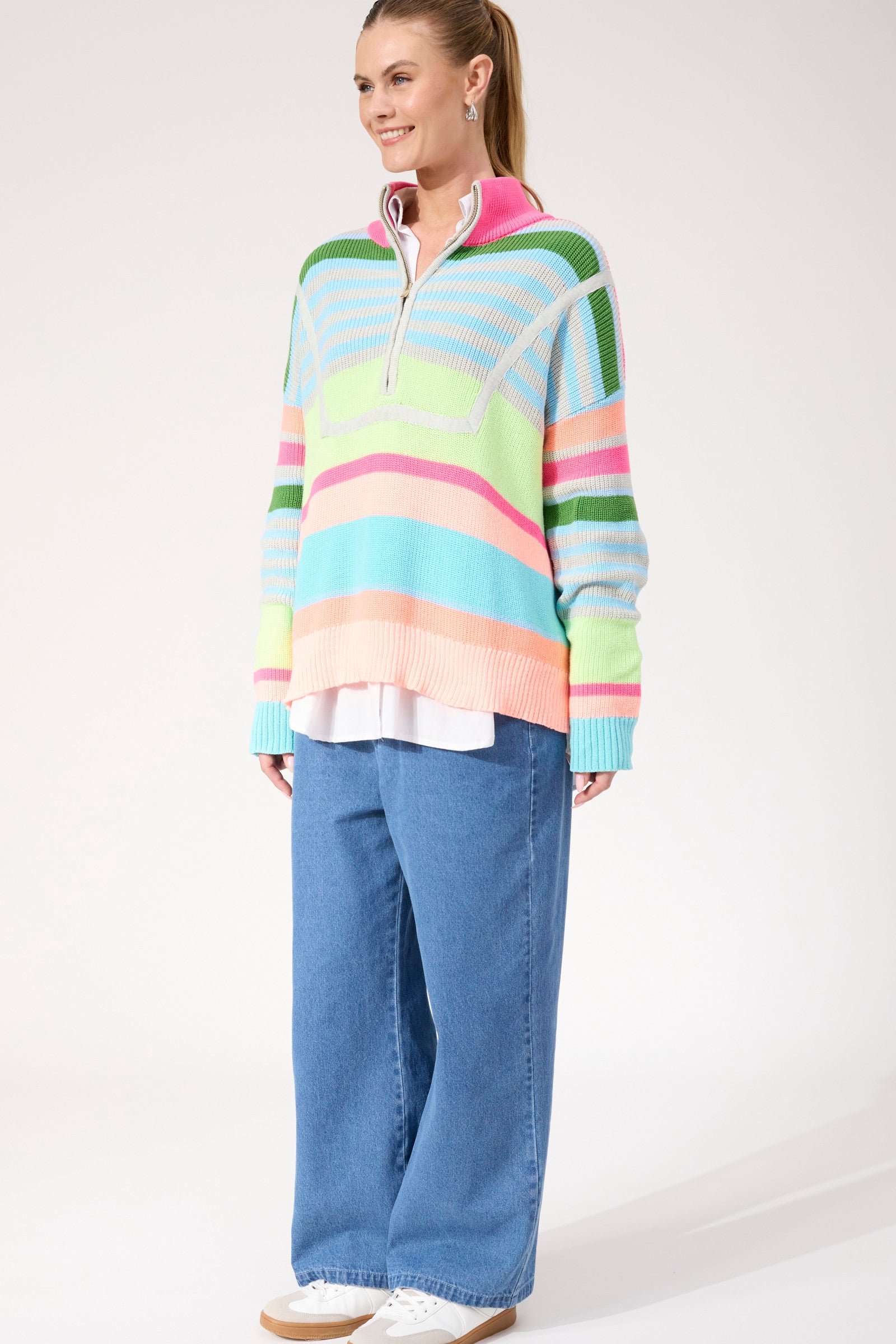Alaska Stripe Jumper - Neon