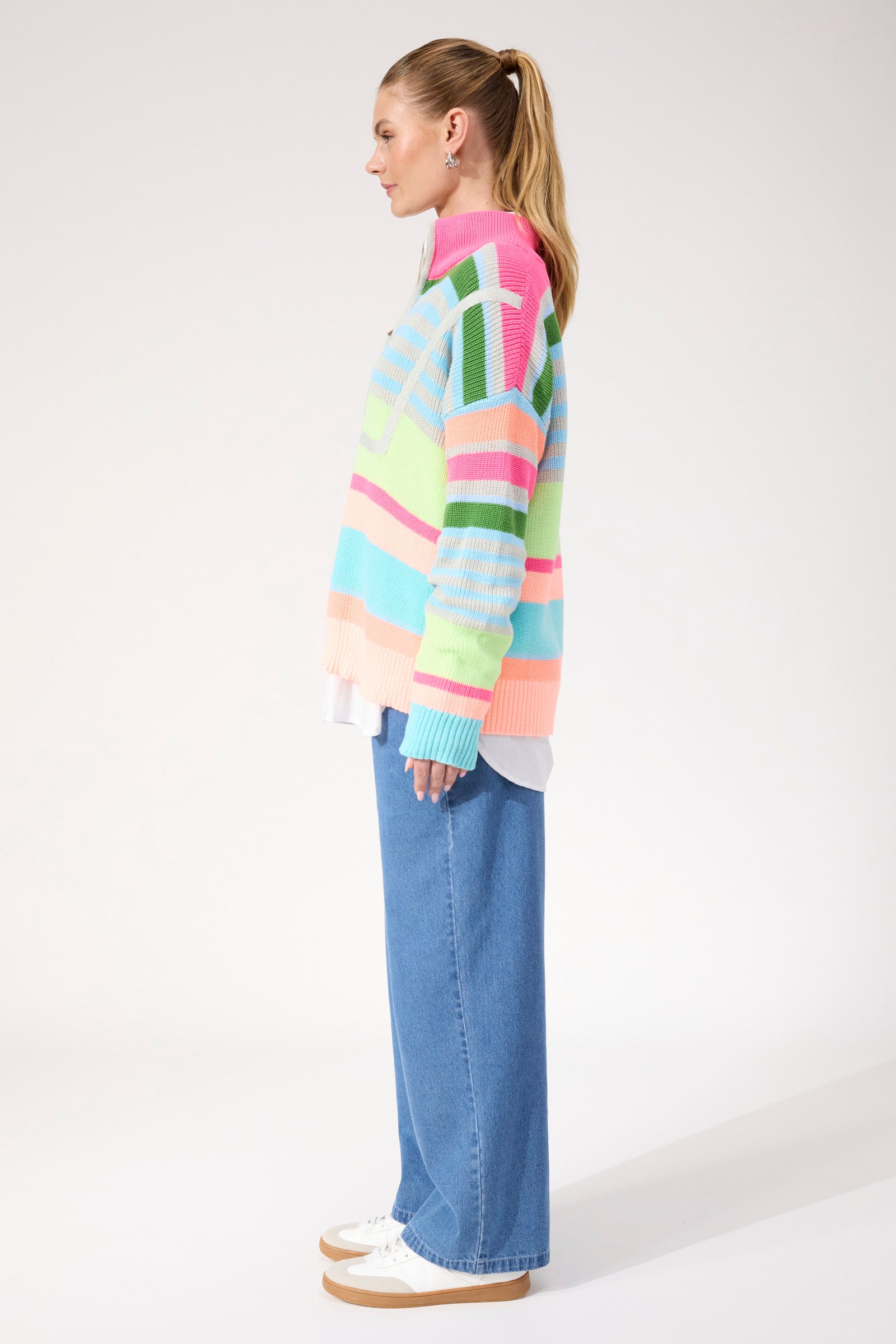 Alaska Stripe Jumper - Neon