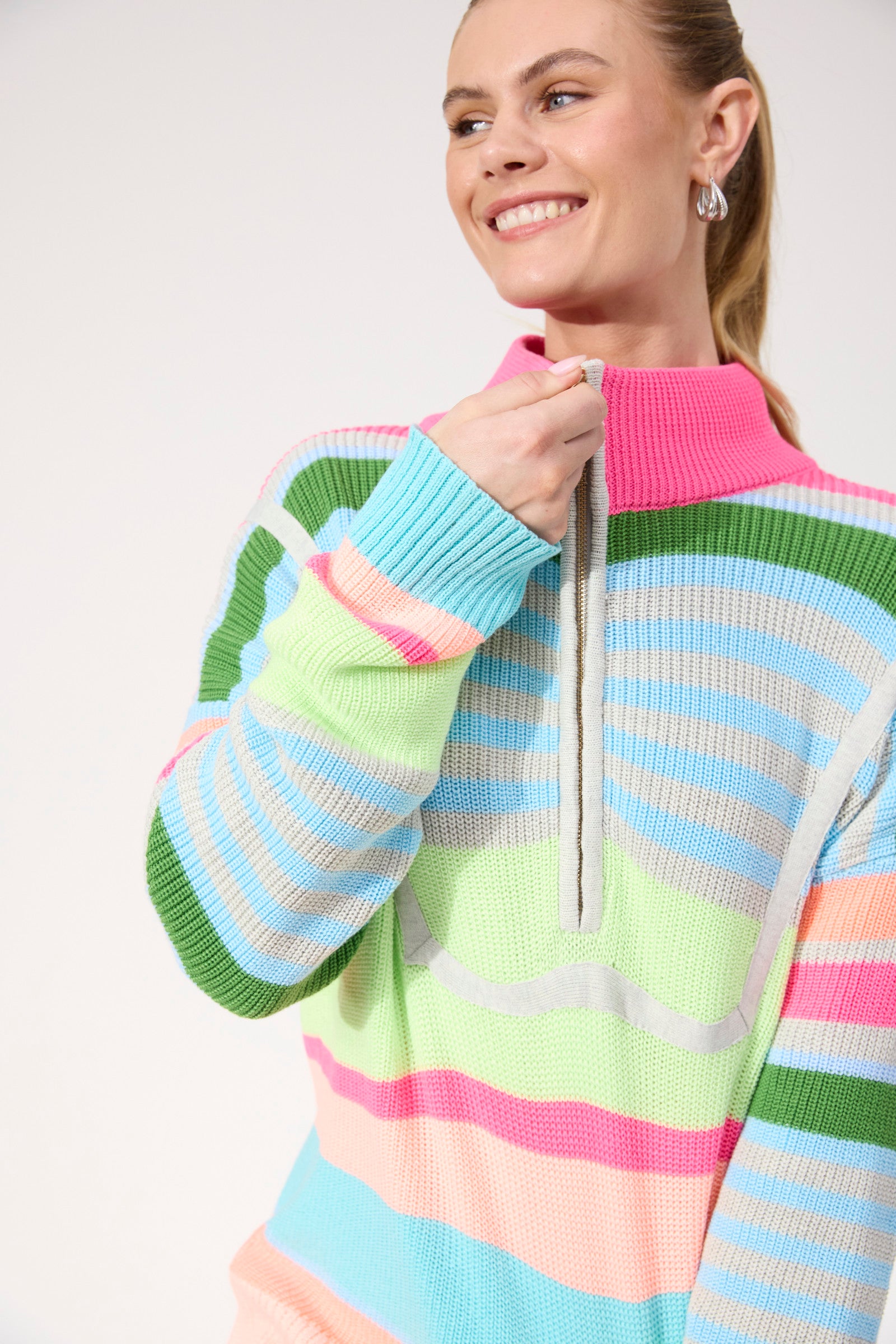 Alaska Stripe Jumper - Neon