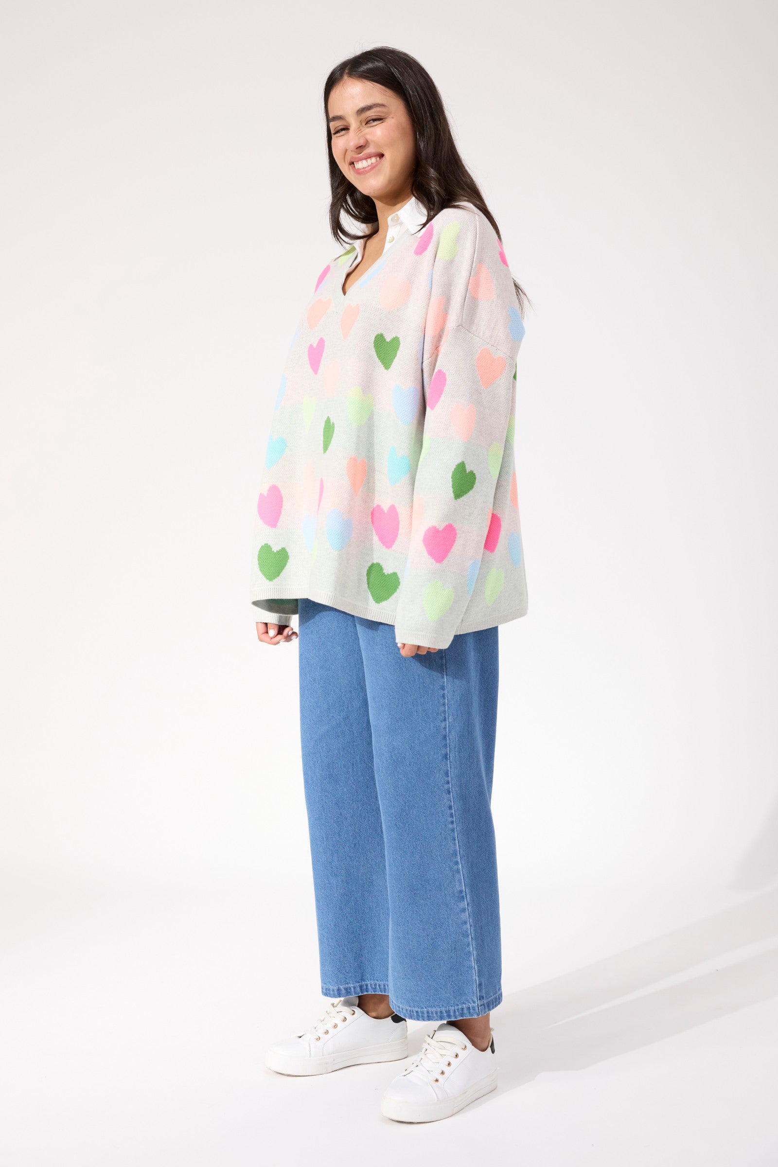 Alaska Relaxed Heart Jumper - Neon