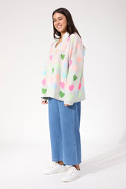 Alaska Relaxed Heart Jumper - Neon