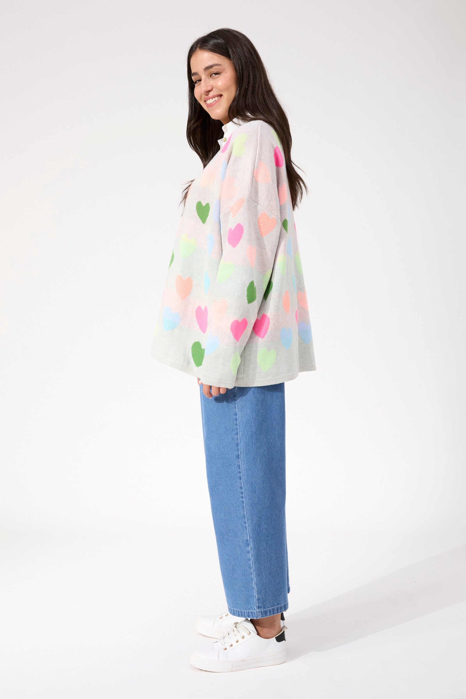 Alaska Relaxed Heart Jumper - Neon