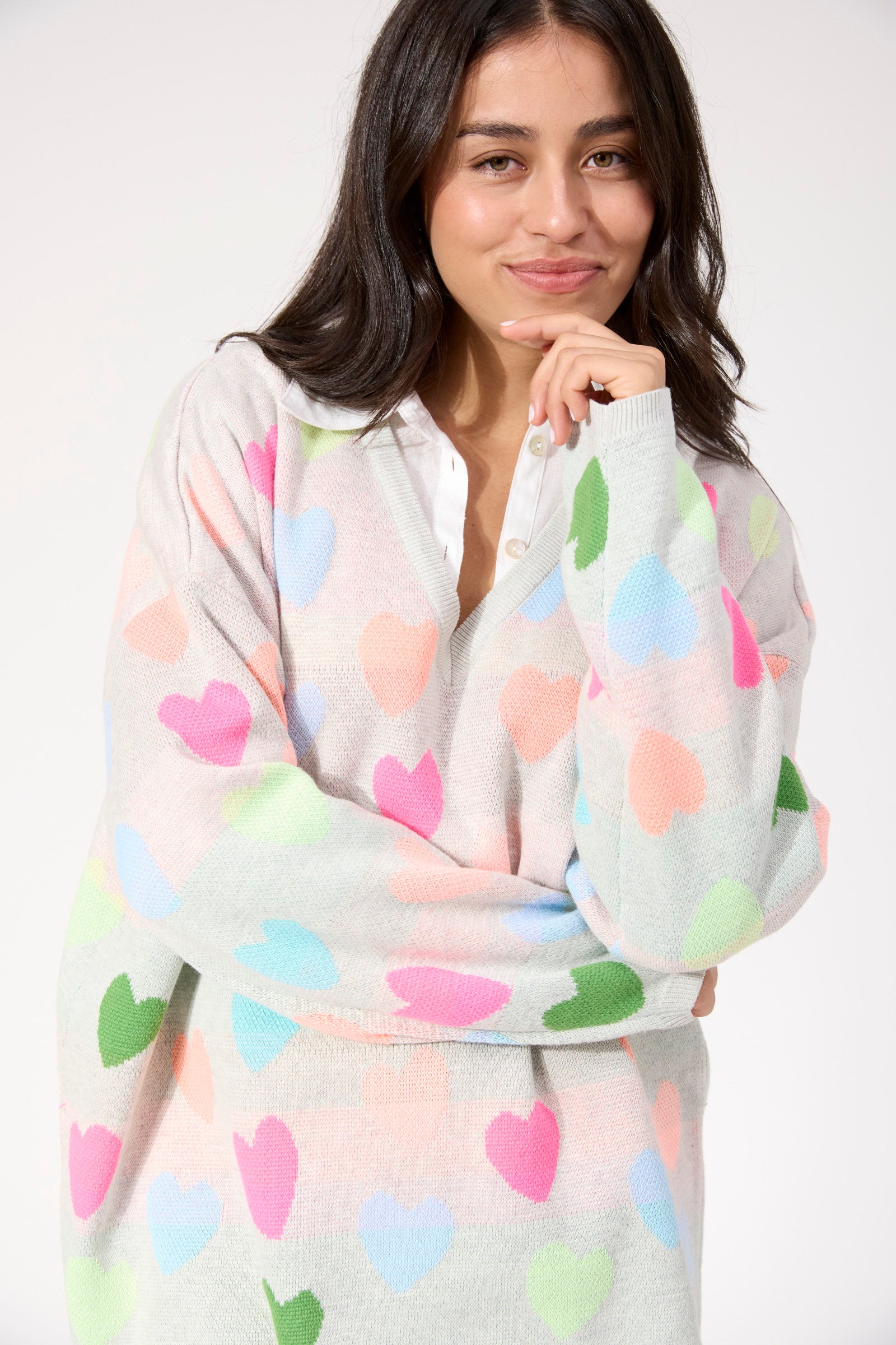 Alaska Relaxed Heart Jumper - Neon