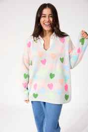 Alaska Relaxed Heart Jumper - Neon