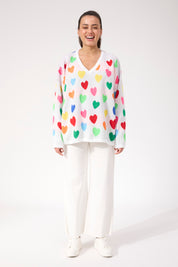 Alaska Relaxed Heart Jumper - Rainbow