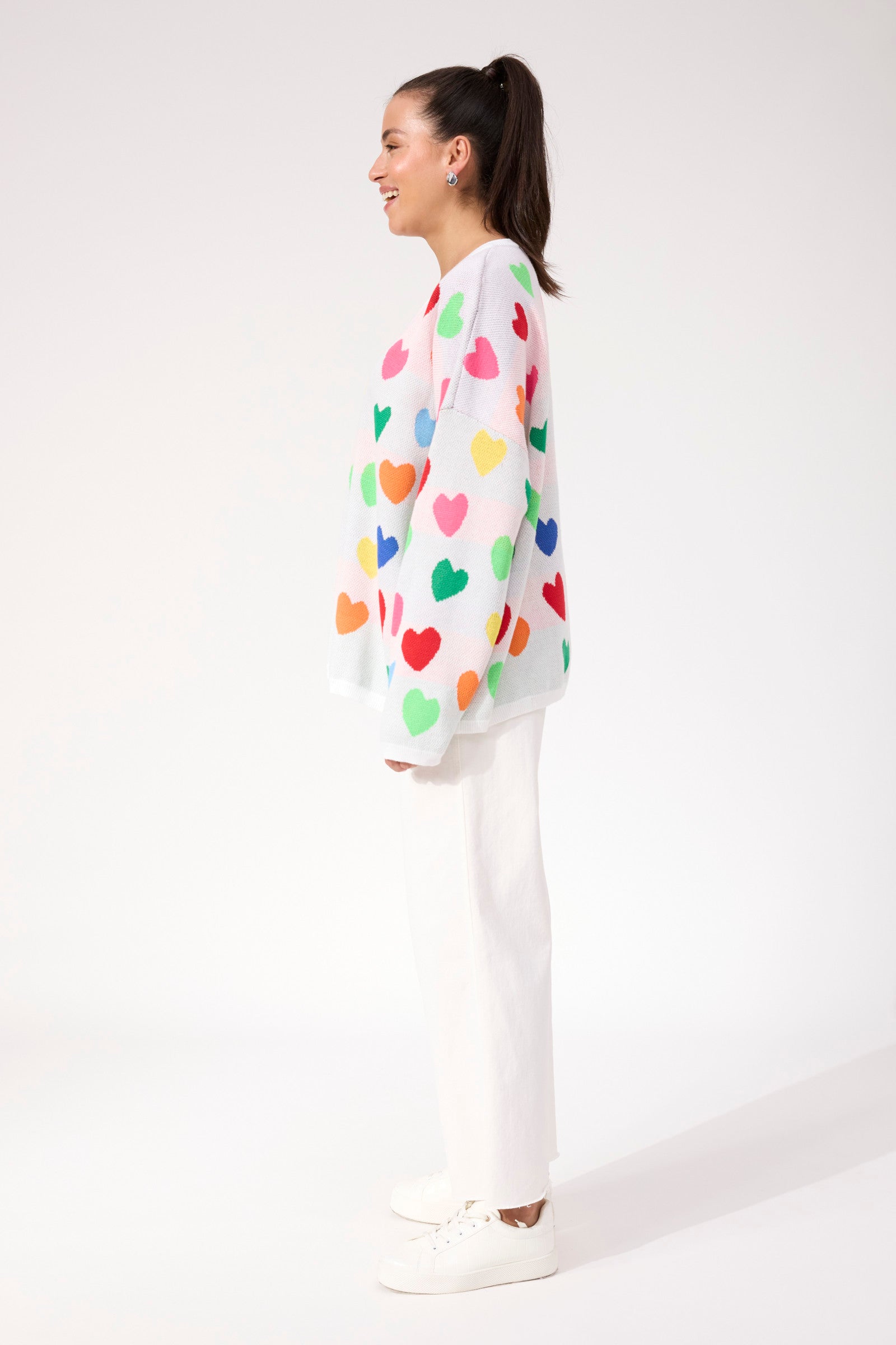 Alaska Relaxed Heart Jumper - Rainbow