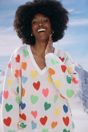 Alaska Relaxed Heart Jumper - Rainbow