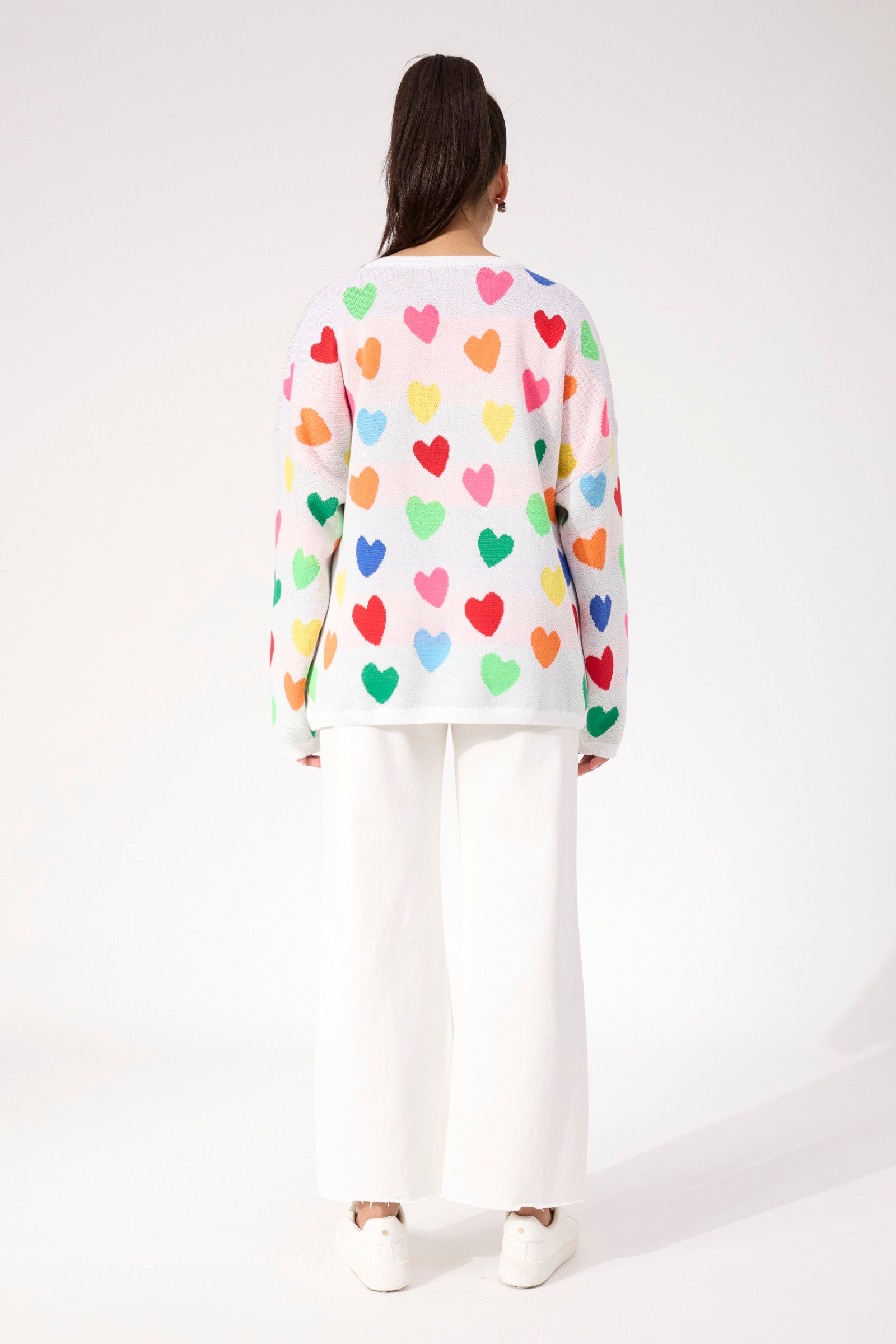 Alaska Relaxed Heart Jumper - Rainbow