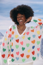 Alaska Relaxed Heart Jumper - Rainbow