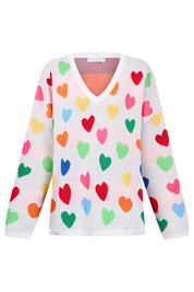 Alaska Relaxed Heart Jumper - Rainbow