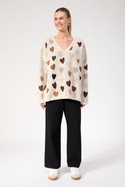 Alaska Relaxed Heart Jumper - Natural