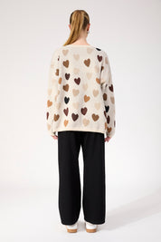 Alaska Relaxed Heart Jumper - Natural