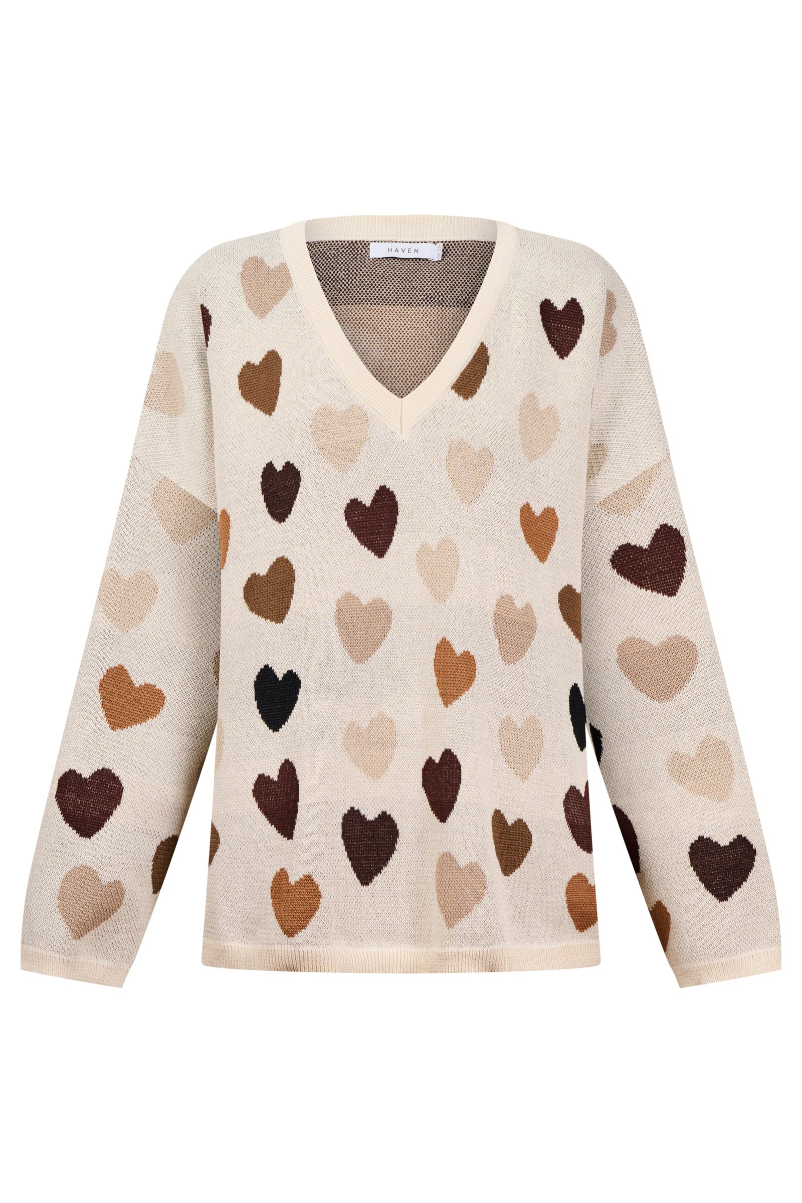 Alaska Relaxed Heart Jumper - Natural