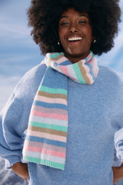 Alaska Stripe Scarf - Tan