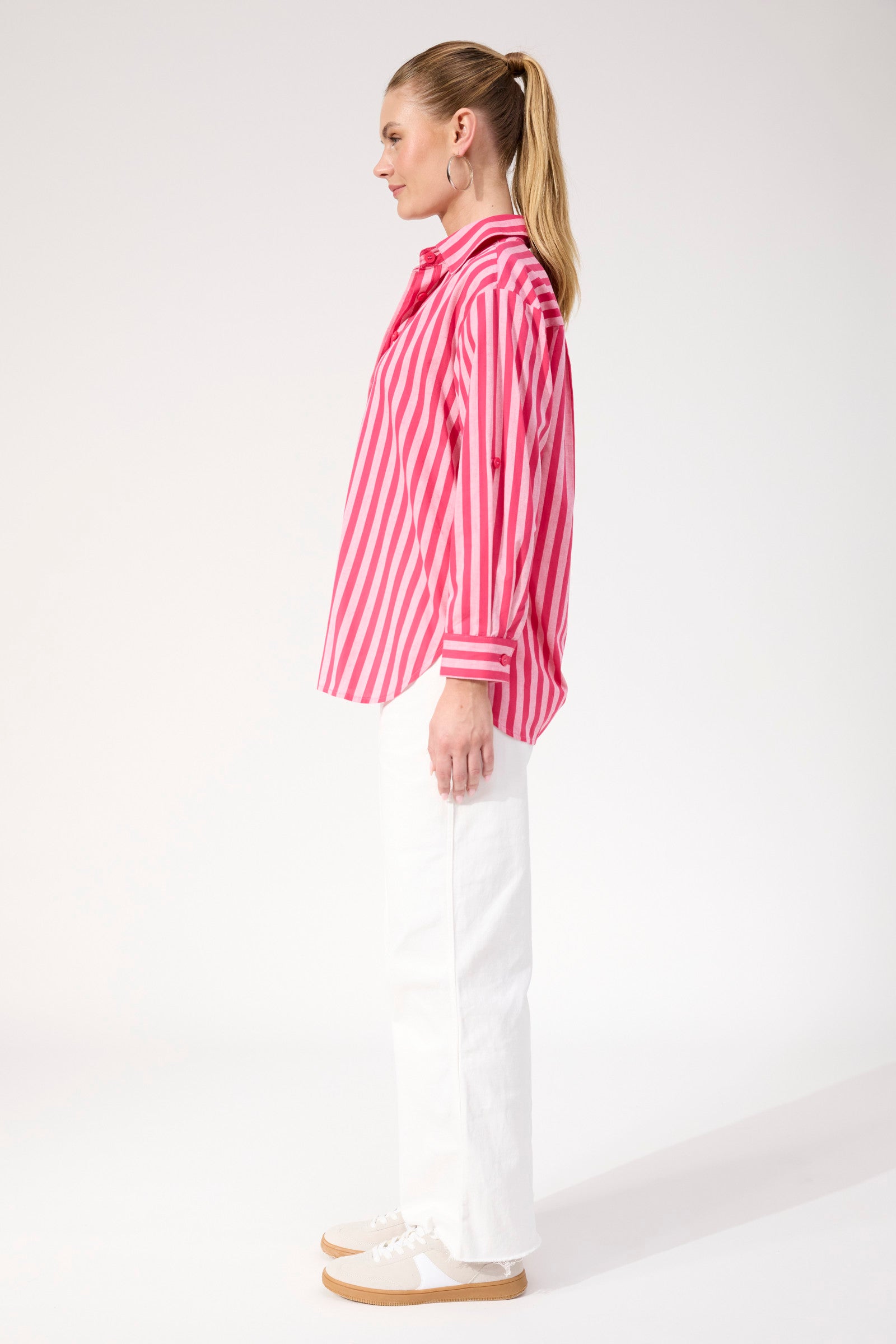 Monterosa Stripe Shirt - Hot Pink