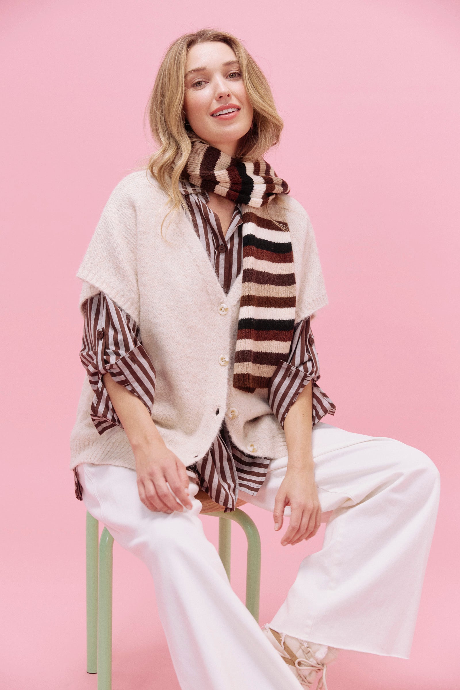 Valenza Knit Vest - Natural