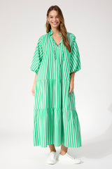 Monterosa Stripe Maxi Dress - Green