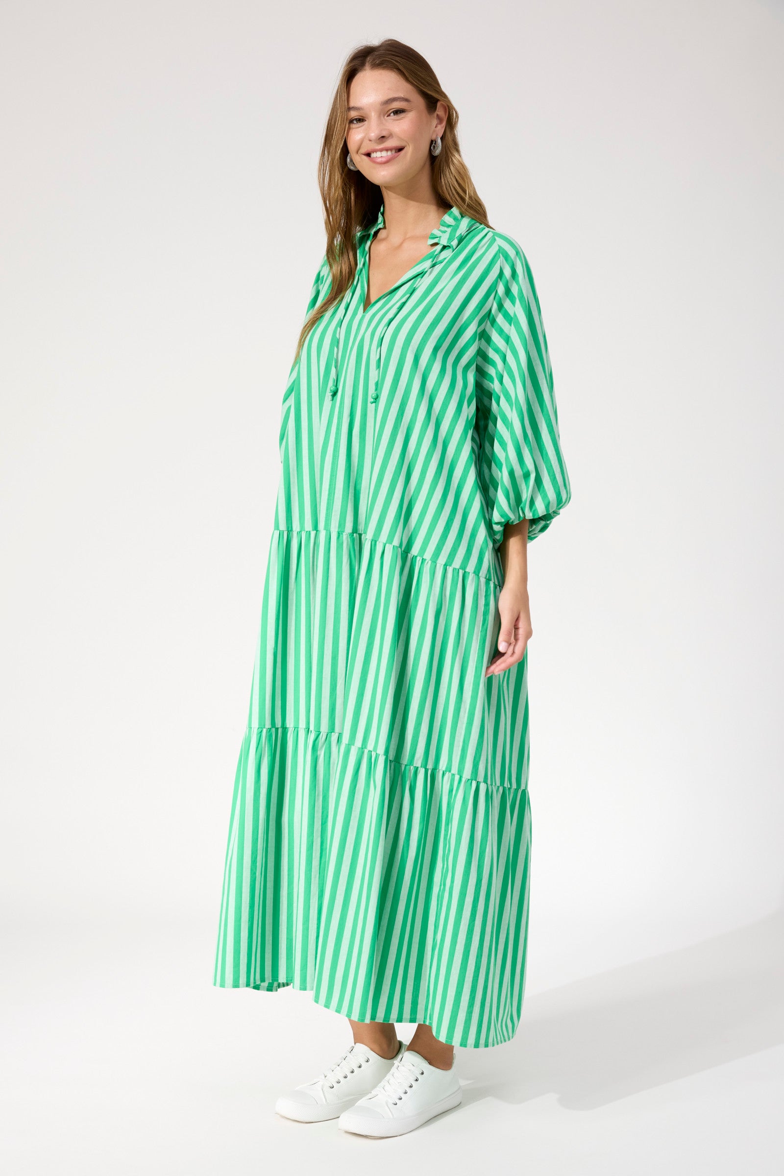 Monterosa Stripe Maxi Dress - Green