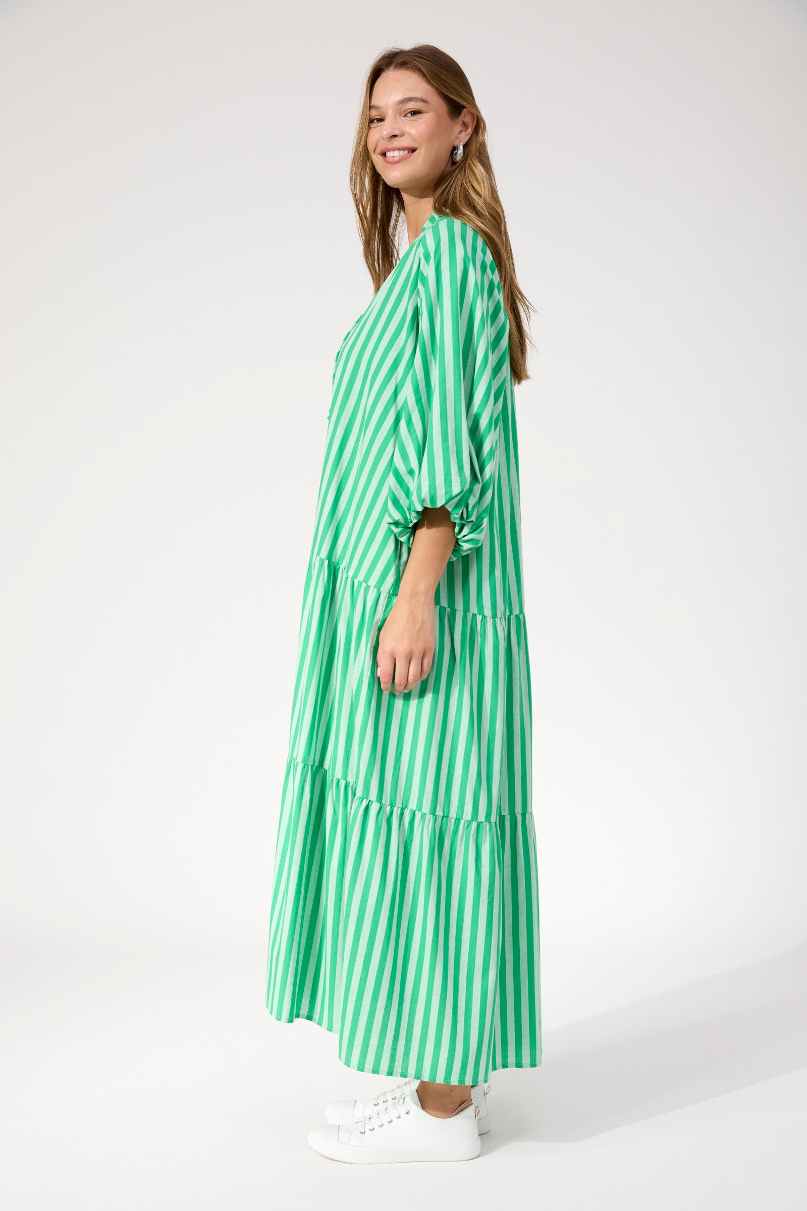 Monterosa Stripe Maxi Dress - Green