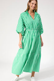 Monterosa Stripe Maxi Dress - Green