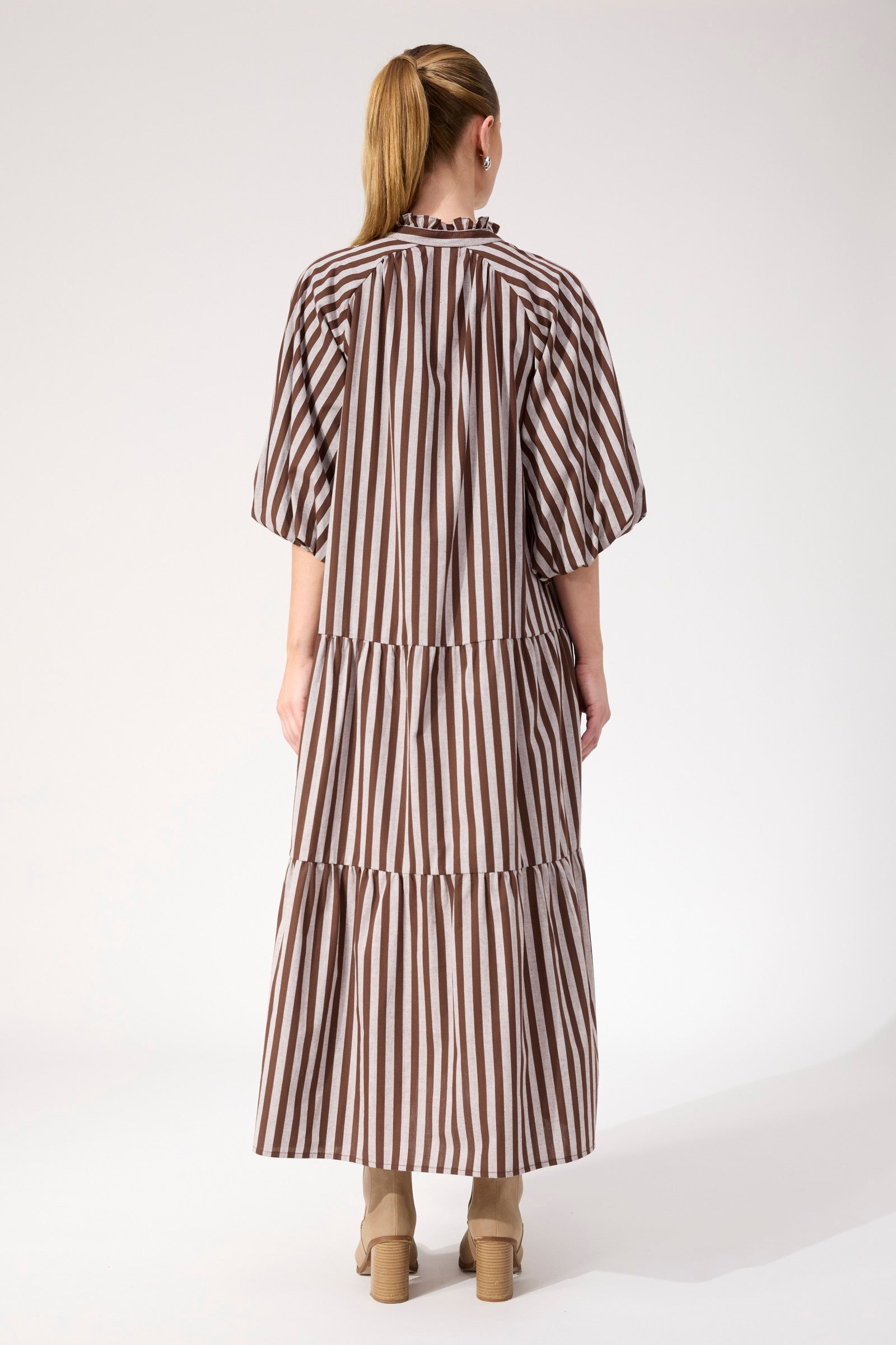 Monterosa Stripe Maxi Dress - Brown