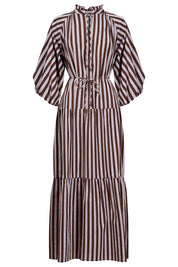 Monterosa Stripe Maxi Dress - Brown