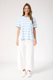 Columbus Stripe Tshirt - Baby Blue