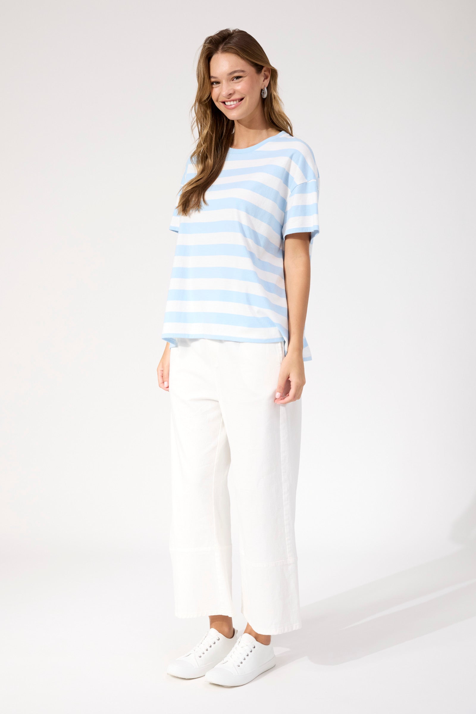 Columbus Stripe Tshirt - Baby Blue